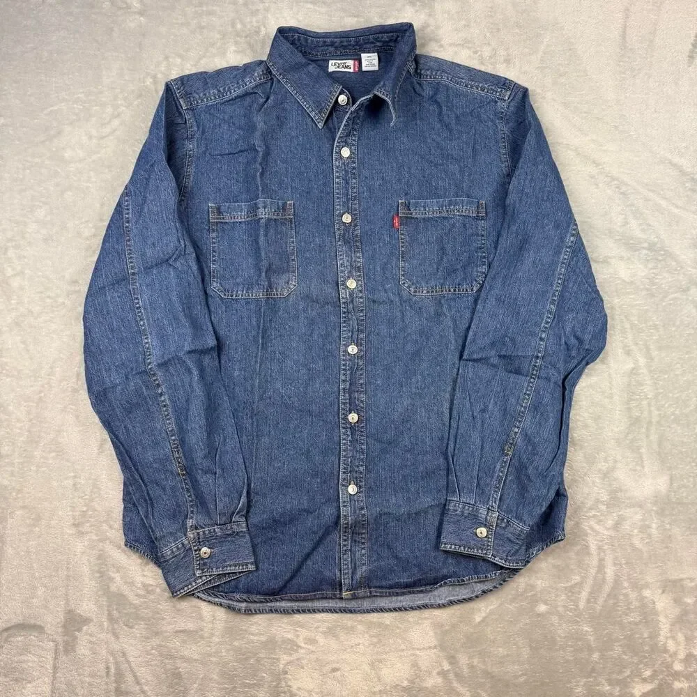 Levi-s Men's Blue and Navy Shirt